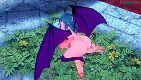 Hey, Morrigan is having hard sex in this Halloween special, see through outfit 😈