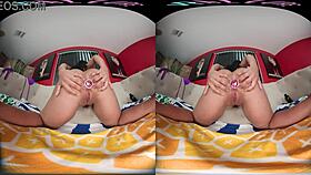 Sexy Colombian babe uses a buttplug in her ass during vr fucking session 😈