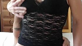 European milf in stockings and lingerie receives pussy licking and orgasm