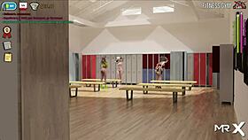 Trying pole dancing for the first time.