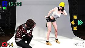 Trying pole dancing for the first time.