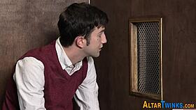 Gay priest fucks teen 18+ ass bareback in uniform