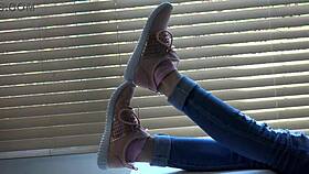 Does Kristy's Skinny Feet In New Sneakers Turn You On?
