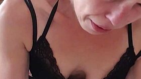 European milf in stockings and lingerie receives pussy licking and orgasm