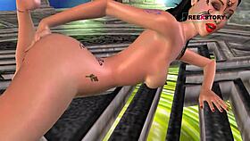 Teen 18+ Cartoon Girl Fingering Pussy and Ass