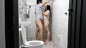 latina wife enjoys intimate moment with handsome colombian man in usa.