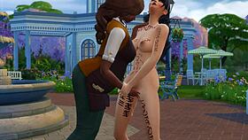 Public slut plays naughty outdoor games 😈