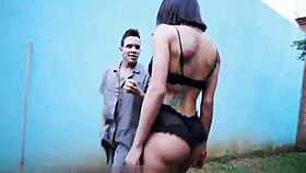 Shemale dominatrix commands with intriguing power and contrasts