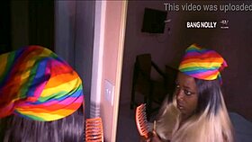 Oga Bang Fucks Sexy Stepsister With Natural Tits On Parents' Bed!