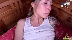 First sex with bent over doggystyle pounding action.