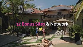 Pretty brunette in lingerie works her job at the hotel