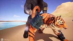 野生兽人进行无套同性肛交