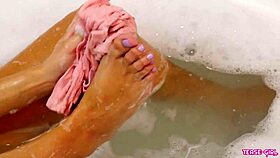 super hot college student in the bath interview