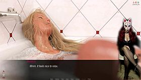 Jessica Oneil experiences hard orgasm in bathroom during anime hentai game