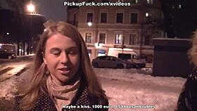 girl picks up a guy for sex in exchange for 1000 euro outdoors