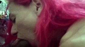 Trans woman sucks huge cock