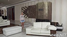 Blonde barely legal maid triada sucks cock in doggystyle