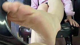 Chinese teen shows off perfect legs in hot fetish display