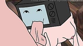 Cameraman sucks tv woman's pussy