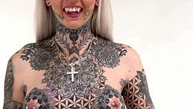 Tattooed amber luke rides the tremor toy for the first time, feeling so erotic with piercing and hairless body.