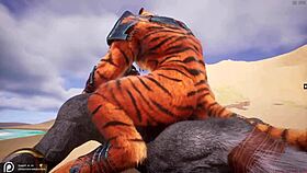 野生兽人进行无套同性肛交