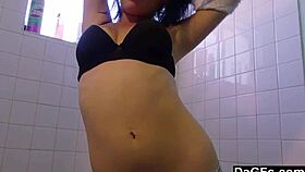 why does this teen strip in the bathroom