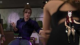 i'm in cosplay, pole dancing with my big tits showing, skirt ripped up