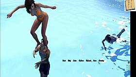 intertwined underwater kissing with layla