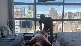 relaxing and cumming on tantric masseur johnny gab's sheer red cock