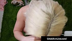 busty babe cristi ann blows the computer nerd.