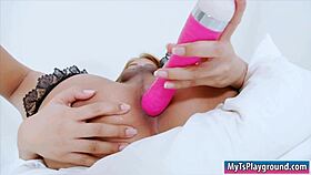 Asian Ladyboy Toys Anal and Gives Handjobs