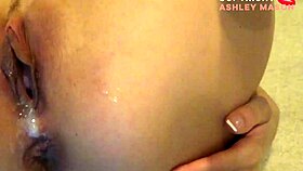 i'm watchin this blonde with big tits doin deepthroat and swallowin cum in a live doggy creampie