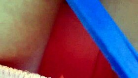 Beautiful brunette explores alternative masturbation techniques.