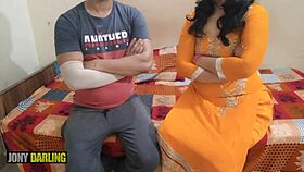 Punjabi bhabhi bets devar for fucking, he strips her big tits and ass on ranch