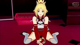 Mordred from Fate Apocrypha masturbating you and letting you cum inside 😏