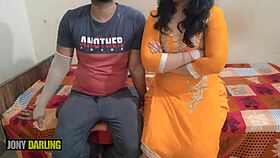 Punjabi bhabhi bets devar for fucking, he strips her big tits and ass on ranch