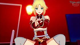 Mordred from Fate Apocrypha masturbating you and letting you cum inside 😏