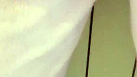 Beautiful brunette explores alternative masturbation techniques.