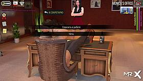 OMG, She Sucked Off Her Boss At Home In This Hentai Game!