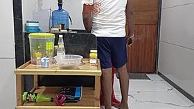 Rohit had rough sex with Ajay’s wife Soni in the kitchen. Ajay was at work while Soni made tea alone.