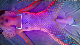 Hot Blonde in White Stockings Moans in Cum Puddle with Huge Cock Orgasm 😍