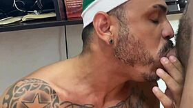 Bareback blowjob orgy with big black cocks at brazilian gloryhole