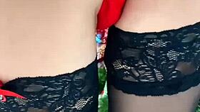 hot brunette toys her ass and sucks big dick for christmas fun 😈🎄