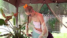 Skinny young 18+ babe hooks up online for sloppy anal pounding with a guy