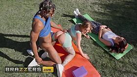 Yoga Teacher Brandy Renee Stretched By Damion's Big Cock!