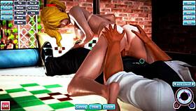 hentai chick gives blowjob in doggystyle and missionary