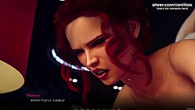 redhead teen goddess with big tits and ass gets pussy licked, anal fucked, and deepthroats in hentai 😍