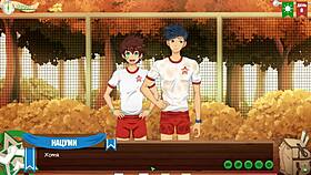 oh wow, natsumi gives a juicy blowjob in game friends camp episode 9 with russian voice