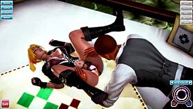 hentai chick gives blowjob in doggystyle and missionary