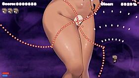 Get to work, succubus chan, in hentai game undressing giant waifu